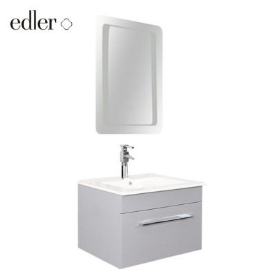 Modern Simple High End Light Gray Bathroom Cabinets Melamine Finished Corner Vanity Cabinet